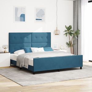 vidaXL - Bedframe - Donkerblauw - 180x200 - cm - Fluweel