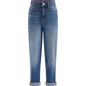 WE Fashion Meisjes high rise mom fit jeans met stretch - Maat 140