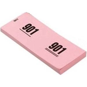 Garderobe nummer blokken van papier roze, nummers 1 t/m 1000