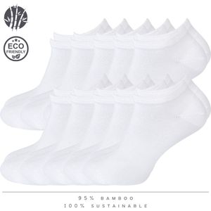 green-goose® Bamboe Sneakersokken | Unisex | 10 Paar | Grijs | Zwart | Wit | Maat 43 - 47 | Duurzaam en Comfortabel | 95% Bamboe
