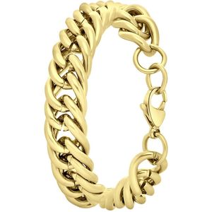 Lucardi Dames Plated armband Denise - Staal - Armband - Cadeau - 20 cm - Goudkleurig