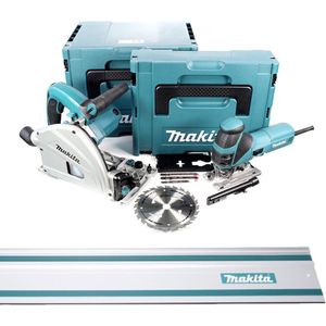 Makita MEU029J Invalzaag incl. geleiderail (SP6000) & Decoupeerzaag (4351FCT) combiset in 2x Mbox