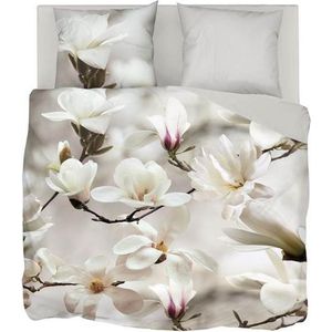 Snoozing Floral - Dekbedovertrek - Lits-jumeaux - 240x200/220 cm + 2 kussenslopen 60x70 cm - Wit