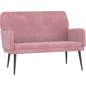 vidaXL - Bankje - 108x79x79 - cm - fluweel - roze