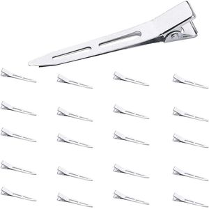 Haarspelden Set van 20 - Zilveren Alligator Haarklemmen van 5,5 cm voor Dames en Meisjes - Haarstyling Clips voor Kappers en Thuisgebruik