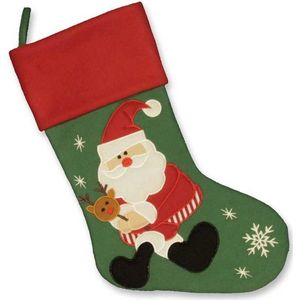 Unique Living | Jolly Christmas stocking groen santa
