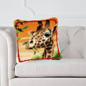 Knoop je eigen kussen, Giraffe, Smyrna pakket, 43 x 43 cm