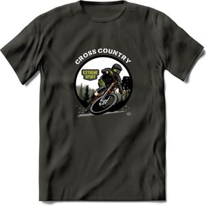 Cross Country T-Shirt | Mountainbike Fiets Kleding | Dames / Heren / Unisex MTB shirt | Grappig Verjaardag Cadeau | Maat L