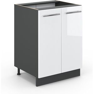 Vicco Fame-Line Keuken Keukenonderkast – 60 cm zonder werkblad Wit Hoogglans zonder werkblad