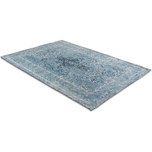 LIFA LIVING Vloerkleed - Katoen - Azuur Blauw - 160 x 230 cm