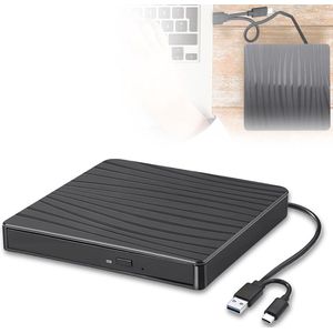 Draagbare externe DVD-drive USB 3.0 en Type-C - CD DVD +/-RW brander en lezer voor laptops en desktops
