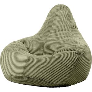 icon “Dalton” Corduroy Zitzakfauteuil, Groen, Zitzakstoel, Cord Zitzak Volwassenen met Vulling, Woonkamerzitzakken