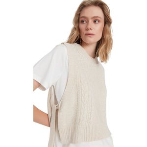 Trendyol Tegel Crop Zijkant Lint/Vlinderdas Gedetailleerde Gebreide Trui Twoaw22Sv0058