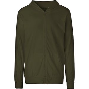 Unisex Jersey Hoodie met capuchon en rits Military - XS