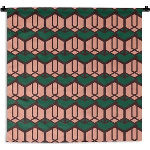 Wandkleed - Wanddoek - Kubus - Patronen - 3D - 180x180 cm - Wandtapijt