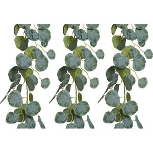 Everlands Planten slinger - 3x - bladeren slinger - kunstplant - groen - 180 cm