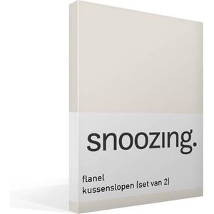 Snoozing - Flanel - Kussenslopen - Set van 2 - 50x70 cm - Ivoor