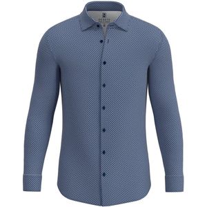 Desoto - Overhemd Kent Print Navy - Heren - Maat S - Slim-fit