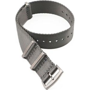 Horlogeband Nylon band - Nato strap - Zilver met zilveren gesp - 22mm