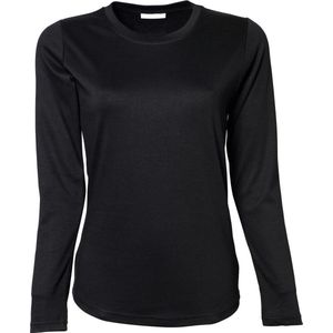 Tee Jays Dames/dames Interlock T-Shirt met lange mouwen (Zwart)