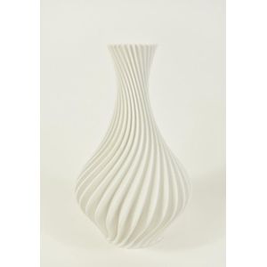 Oneiro’s Luxe Vaas Spiraalvaas wit, 3d geprint D14 H22cm – binnen – buiten – luxe – accessoires – tuin – decoratie – bloemen – voor binnen – keramiek