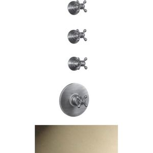 PB Classic nostalgische Inbouw douche thermostaat met 3 stopkranen RVS-look
