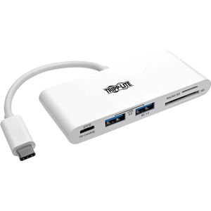 Tripp-Lite U460-002-2AM-C USB 3.1 Gen 1 USB-C Portable Hub/Adapter, 2 USB-A Ports, USB-C PD Charging & Memory Card Reader, Thunderbolt 3 Compatible TrippLite
