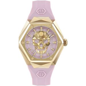 Philipp Plein $Kull Spikes PWADA0124 Horloge - Siliconen - Roze - Ø 40 mm