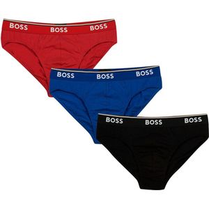 HUGO BOSS Power briefs (3-pack) - heren slips - rood - blauw - zwart - Maat: L