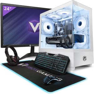 Vibox III-92 Game PC - 24"" Scherm Pakket - 8-Core Intel i7 9700KF Processor 4.8GHz - Nvidia RTX 4060 Ti OC 8GB - 32GB RAM - 1TB NVMe M.2 SSD - 600W PSU - Windows 11 - WiFi