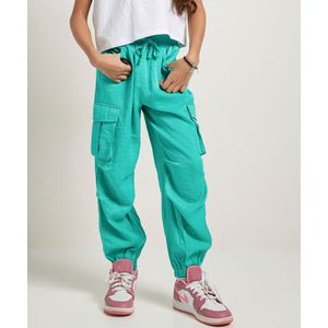 terStal Europe Kids - Loose Fit Meisjes / Kinderen Cargo Broek - 134 - Groen