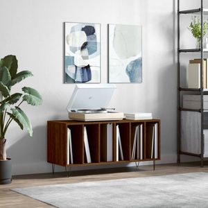 vidaXL Platenkast - 100x38x48 cm - Bruin Eiken