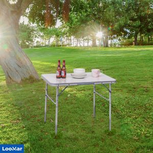 LooMar Vouwtafel - Inklapbare tafel - Opvouwbare Tuintafel - Klaptafel - Campingtafel - Tafel buiten - Wit