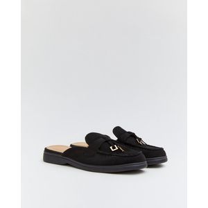 Dames Loafers - Zwart - Suedine - Maat 36 - Instappers