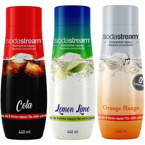 Set van 3 SodaStream concentraten Cola+Lemon-Lime+Orange-Mango