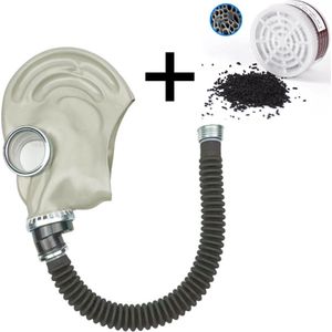 KG BDSM Gasmasker inclusief filter en slang | Seks masker | SM | BDSM | Rubber | Flexibel | Extreme SM | Rollenspel Sex