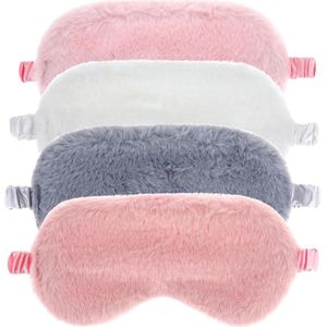 Pluche Slaapmaskers - Verstelbaar en Schattig - 4 Stuks