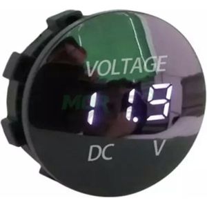 Voltmeter digitaal inbouw 6-48V |Auto, motorfietsen, boot | waterdicht en stofdicht| Wit | 36x16mm |