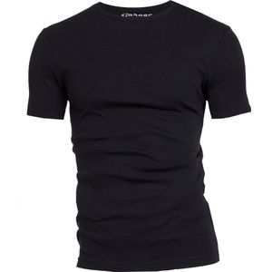 Garage 301 - Semi Bodyfit T-shirt ronde hals korte mouw zwart 3XL 100% katoen 1x1 rib