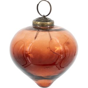 Kerstbal glas amber