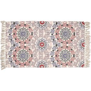 Clayre & Eef Vloerkleed 70x120 cm Blauw Rood Katoen Rechthoek Tapijt