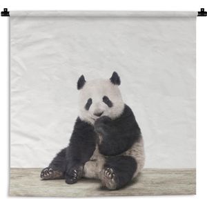 Wandkleed Animalprintshop - Panda dierenprint kinderkamer Wandkleed katoen 180x180 cm - Wandtapijt met foto