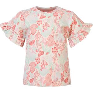 Noppies Girls Tee Estelle short sleeve all over print Meisjes T-shirt - Whitecap Gray - Maat 128