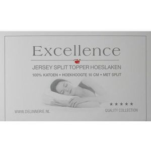 Excellence Jersey Split Topper Hoeslaken - Tweepersoons - 160x200/210 cm - White