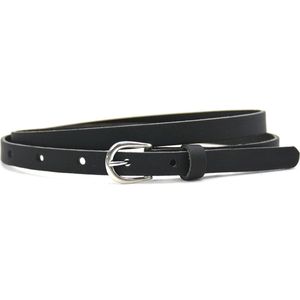 Take-it 1,5 cm smalle riem zwart - dames riem 100% leder - Maat 105 - Totale lengte 120 cm