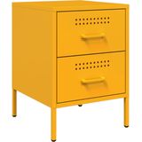 vidaXL - Nachtkastje - 36x39x50,5 - cm - staal - mosterdgeel