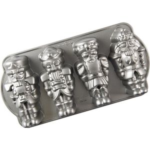 Bakvorm ""Nutcracker Sweets Cakelet Pan"" - Nordic Ware | Sparkling Silver Holiday