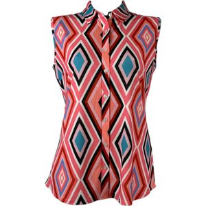 Angelle Milan – Travelkleding voor dames – Roze Mouwloze Blouse – Ademend – Kreukherstellend – Duurzame blouse - In 5 maten - Maat S