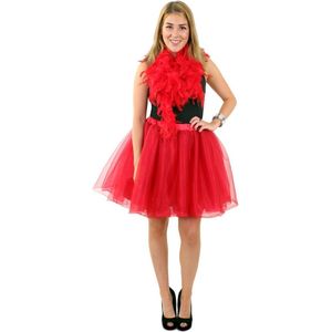 Luxe Tule rok 4 laags rood - lengte 42cm - Thema party carnaval optocht festival swing rock and roll disco