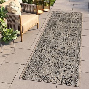 Tapiso Melissa Loper Laagpolig Bruin Mozaiek Indoor Outdoor Vloerkleed Maat- 70x100